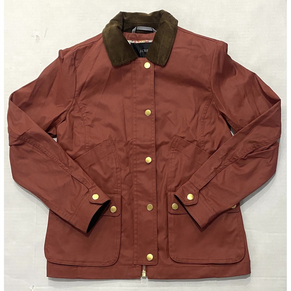J Crew Corduroy Collar Barn Jacket Rust Women's Size XS